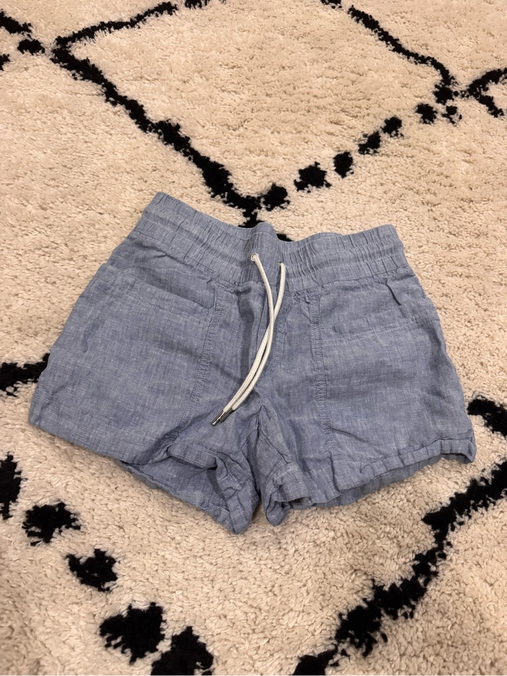Athleta Cabo 4” Light Blue Women's Linen-Blend Drawstring Shorts